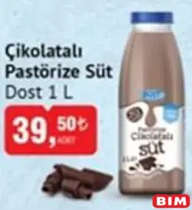 DOST ÇİKOLATALI PASTÖRİZE SÜT 1 L